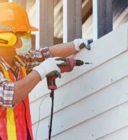House construction by a worker