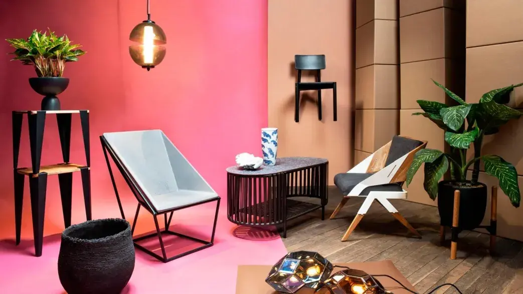 Ambiente creado con las piezas de las marcas que participaron en Design Room